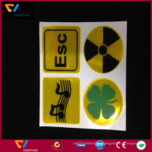 China factory custom high quality fluorescent yellow 0.4mm thickness self-adesive 3m reflective PVC stickers